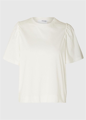 Penelope 2/4 ruffle tee Snow White Selected Femme 